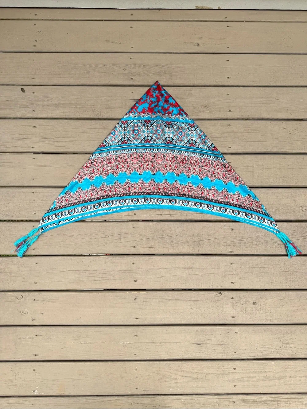 Johnny Was Square Tassel Silk Scarf